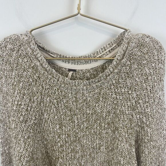 Free People Tan Cream Knit Sweater Size Small - Picture 7 of 7